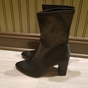 Nanette Lepore black satin booties